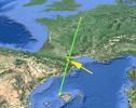 El meridiano de Paris pasa por el sur de Francia en la región del Languedoc